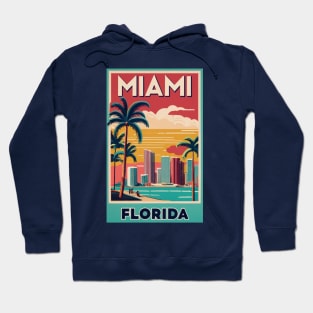 A Vintage Travel Poster of Miami - Florida - US Hoodie